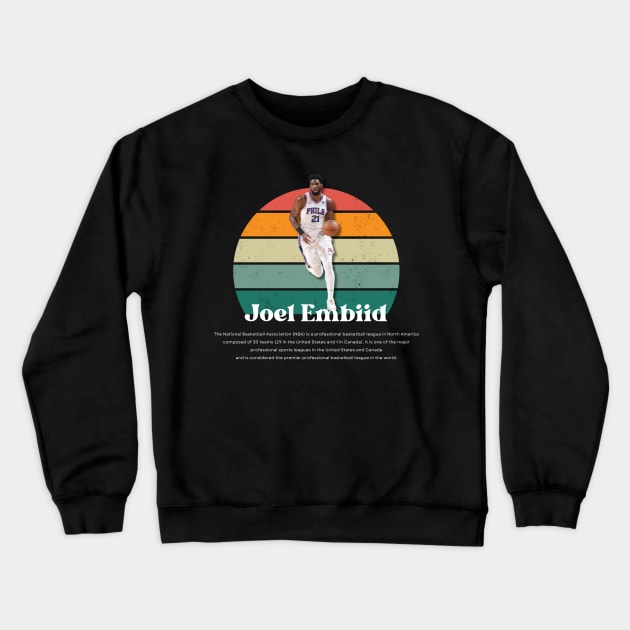 Joel Embiid Vintage V1 Crewneck Sweatshirt by Gojes Art